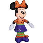 Gemmy 3.5 Ft Minnie Mouse Polka Dot Bat Halloween Airblown Inflatable Disney Halloween Decor