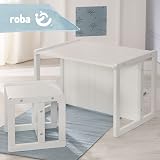 Roba Children's Stool, White Wood, 3 Heights, Max 60kg, 9 Months+ view 8