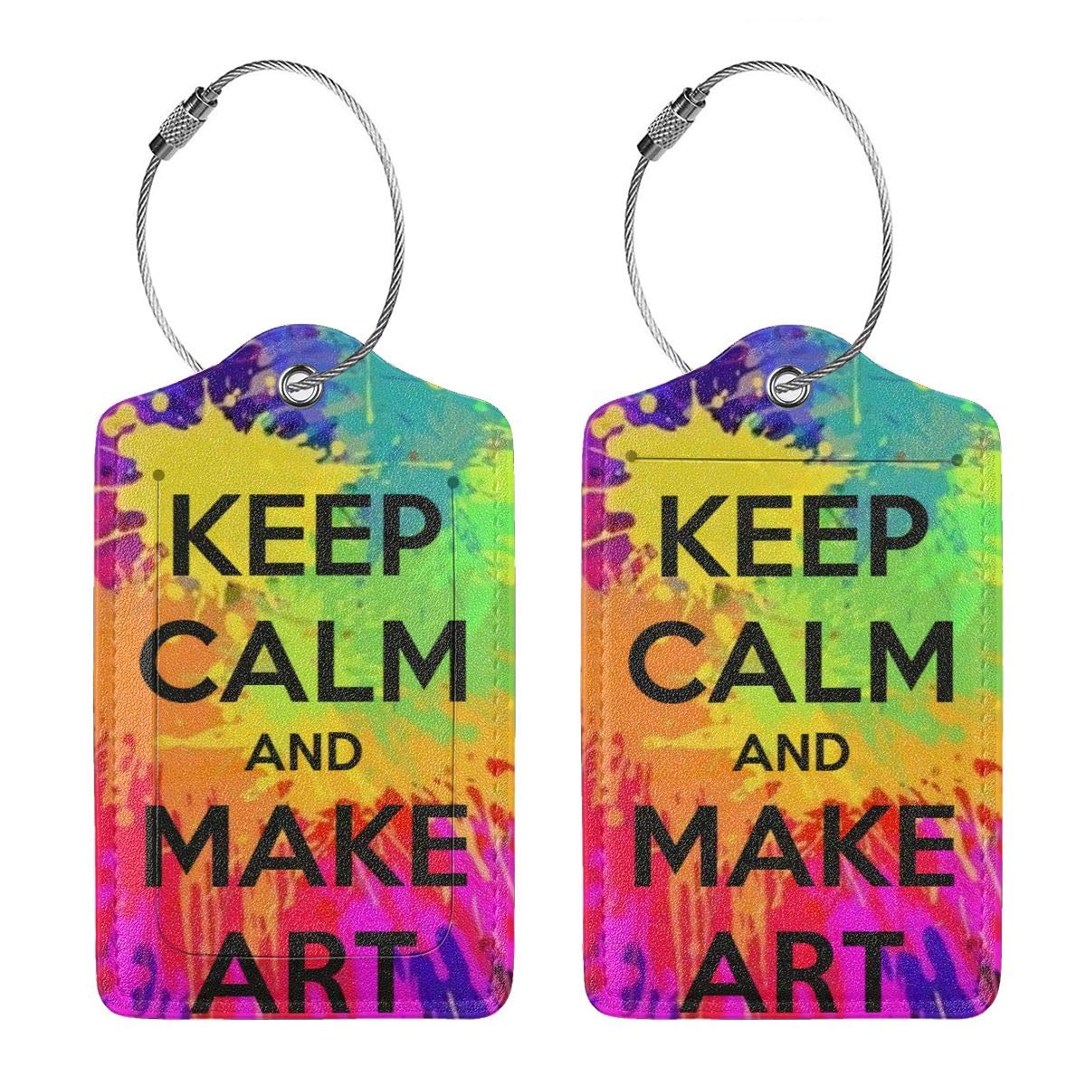 Big Savings Travel Luggage s Pu Leather Bag s Suitcase Baggage Label Handbag With Full Back Privacy Cover Steel Loops Keep Calm And Make Art Set Of 4 Wholesale Price Tempsdanse Ma
