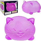 Gummy Kitty & Sugar Ball Designs, Anxiety Relief & Focus Toy, Maltose Filled Squeeze Cat Toys for Sensory Play, Sensory Fidget Toys for Adults, Kids, Slow Rising Squishy Stress Ball (Purple )