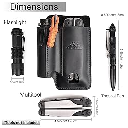 Topstache Leather Multitool Sheath with Belt Clip