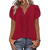 BETTE BOUTIK Women Short Sleeve Boho Tops Summer Dressy Casual Shirts Trendy Western Blouses