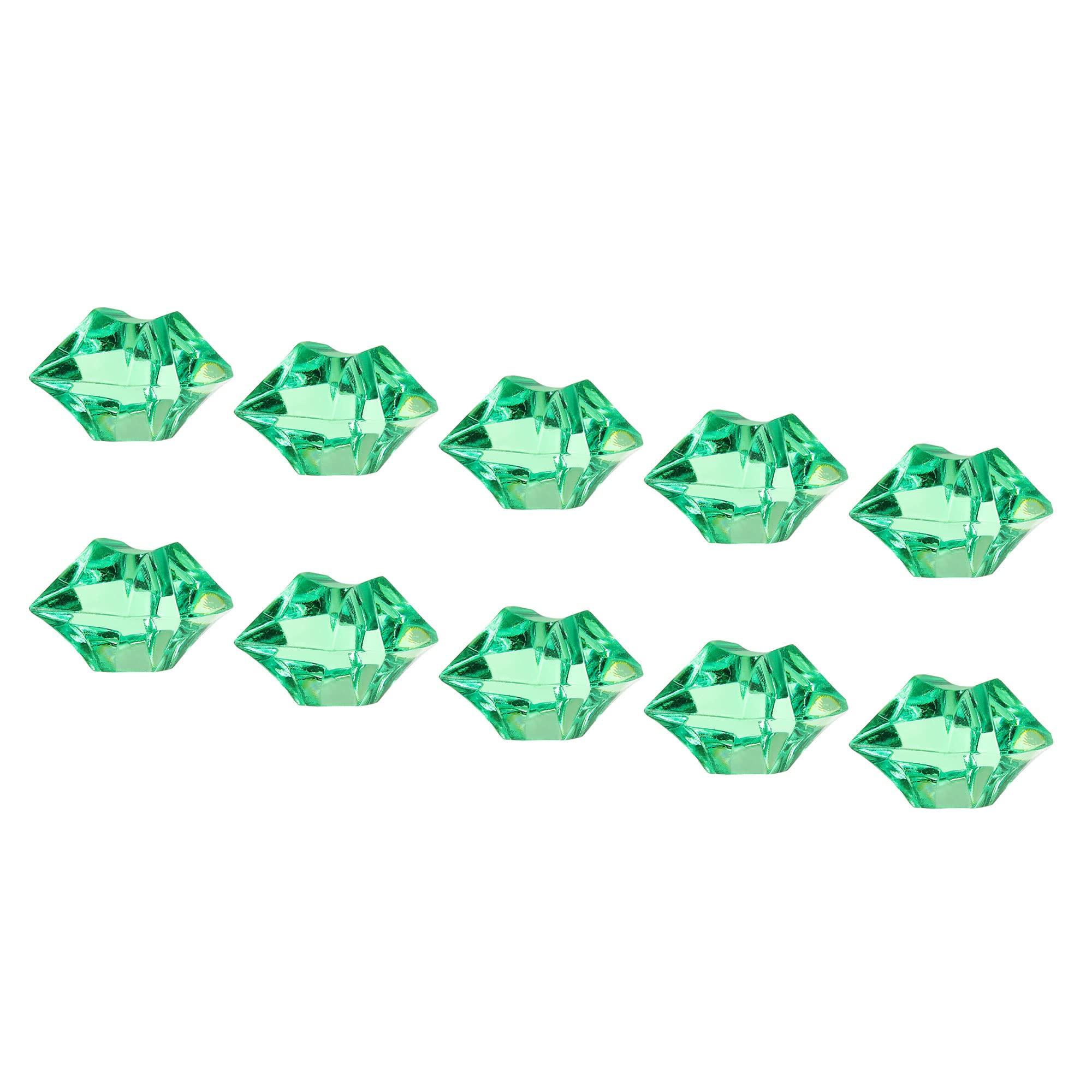 PATIKIL 25x15mm Fake Ice Rocks Cube, 1 Pack (130Pcs) Acrylic Irregular Crushed Crystal Rock Fake Diamond for Home Wedding Decor Photography Props, Green