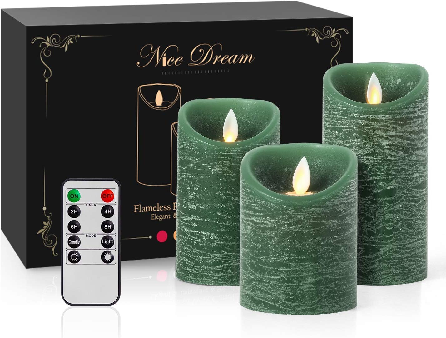 Battery Operated Candles with Timer Remote, LED Flameless