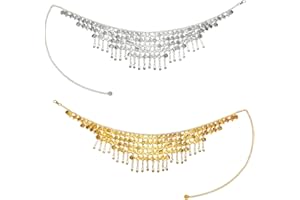GENERIC Eorbow 2 Pack Belly Dance Hip Scarf Belt, Dangling Coins Bellys Dancing Skirt, Belly Dancer Bottoms Halloween Costume Accessory for Women, Music Festival, Gold and Silver, 32 Short