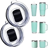 2 Pack Tumbler Lid for YETI, Replacement Lids Compatible for YETI 20 Tumbler, 16 oz Pints, 10/24 oz Mug and 10 oz Lowball, Travel Spill Proof Cup Lids Covers with Magnetic Slider Switch, BPA Free