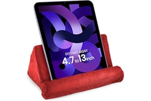 (Red) - Tablet Pillow For Galaxy And IPad, Plush Microfiber Mini Tablet Computer Holder Sofa Reading Stand, Self Standing or 