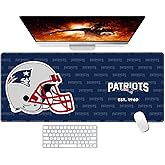 Malogtan Stitched Edges Mouse Desk Pad,Large Gaming Mouse Pad for Laptop Computer Desktop Keyboard,Blue Red Design Mat for Football Sport Fans Mousepad