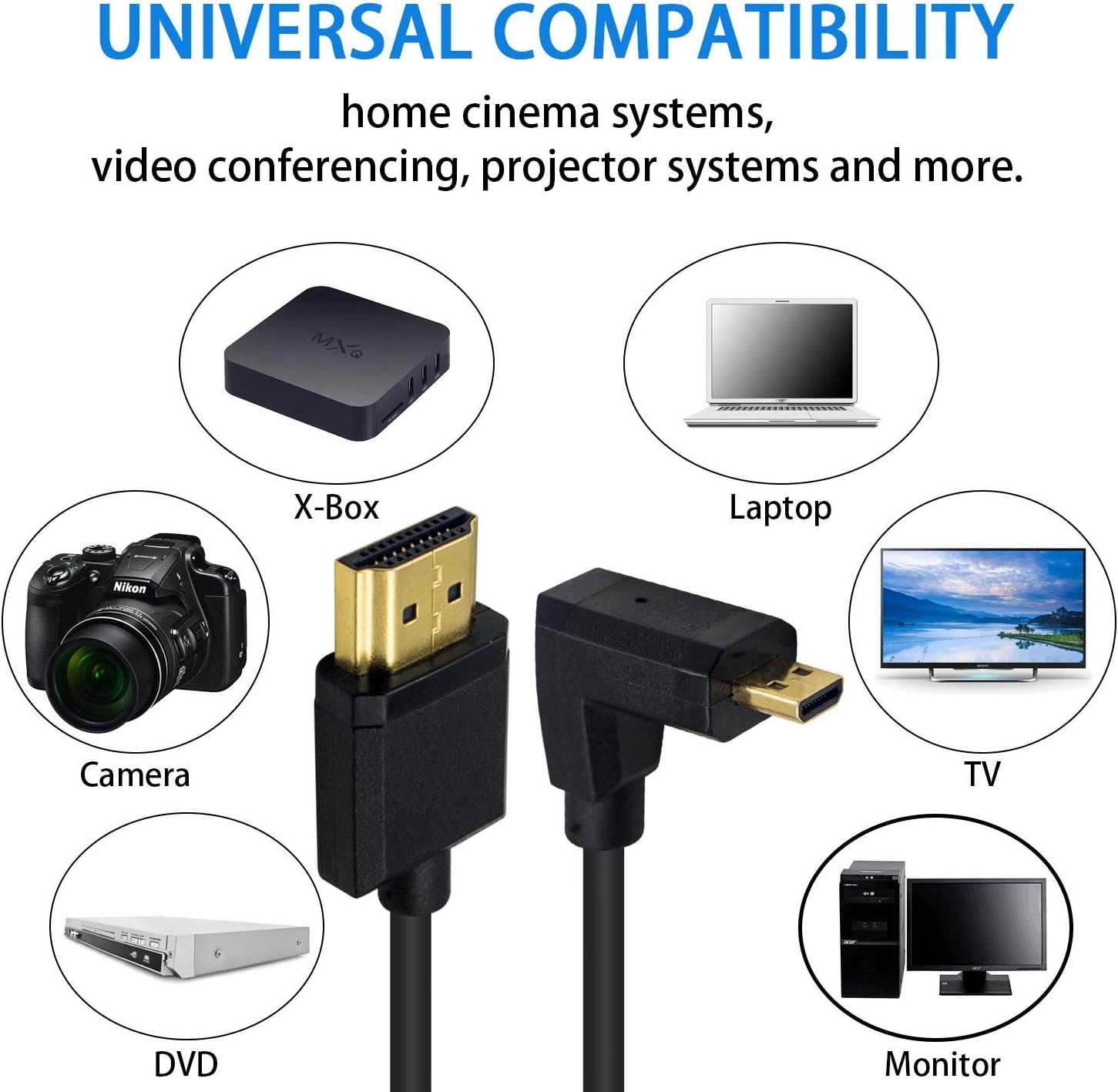 Duttek Micro HDMI to Standard HDMI Cable, Micro HDMI to HDMI Coiled Cable - Image 5