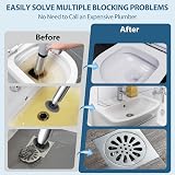 inShareplus Toilet Plunger High Pressure Unblocker with 4 Heads & Gloves view 4