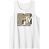 MTV Leopard Pattern Fill Logo Tank Top