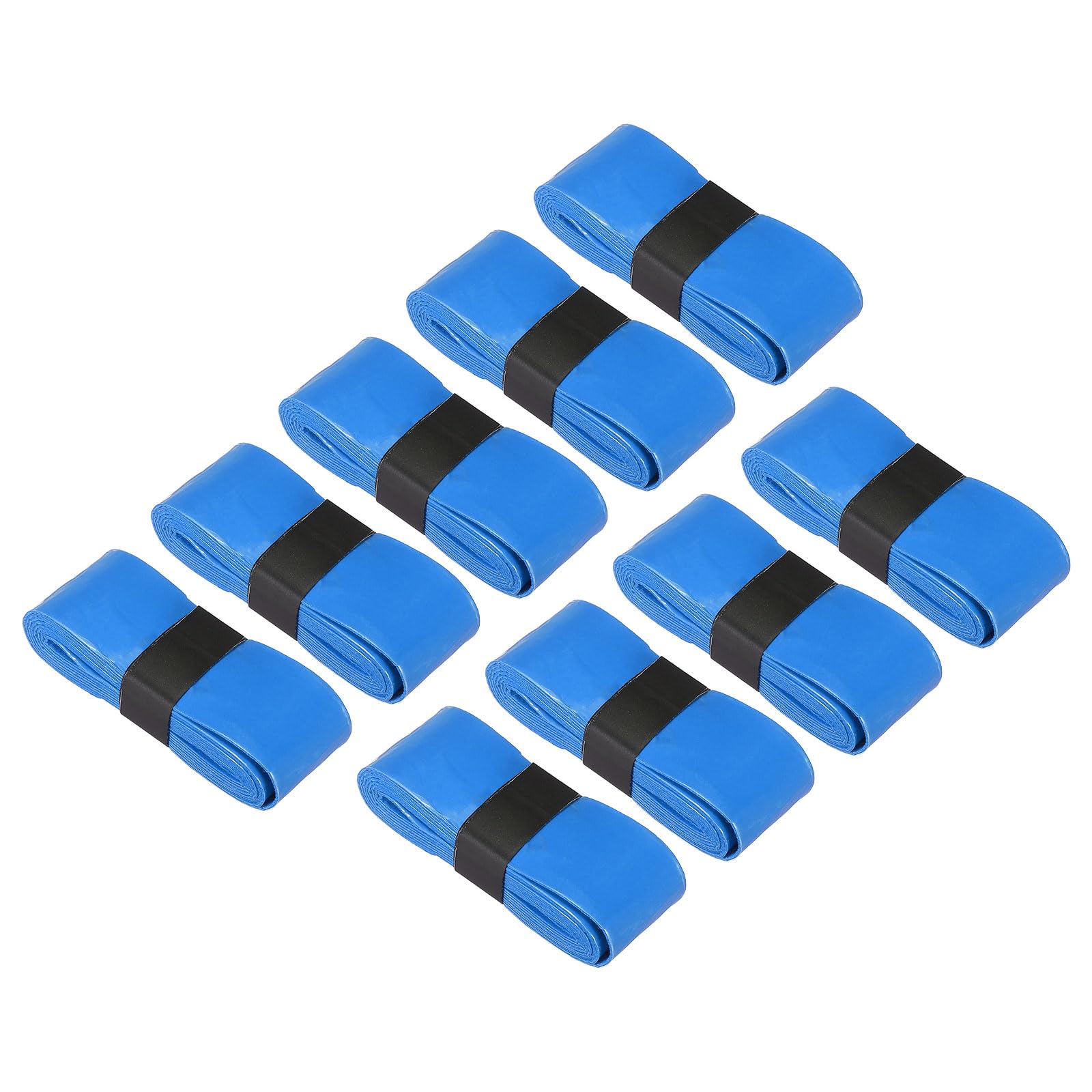 PATIKIL 43.3" Tennis Racket Grip Tape, 9 Pack PU Overgrip Perforated Absorbent Non-Slip for Badminton Fishing Rod, Blue