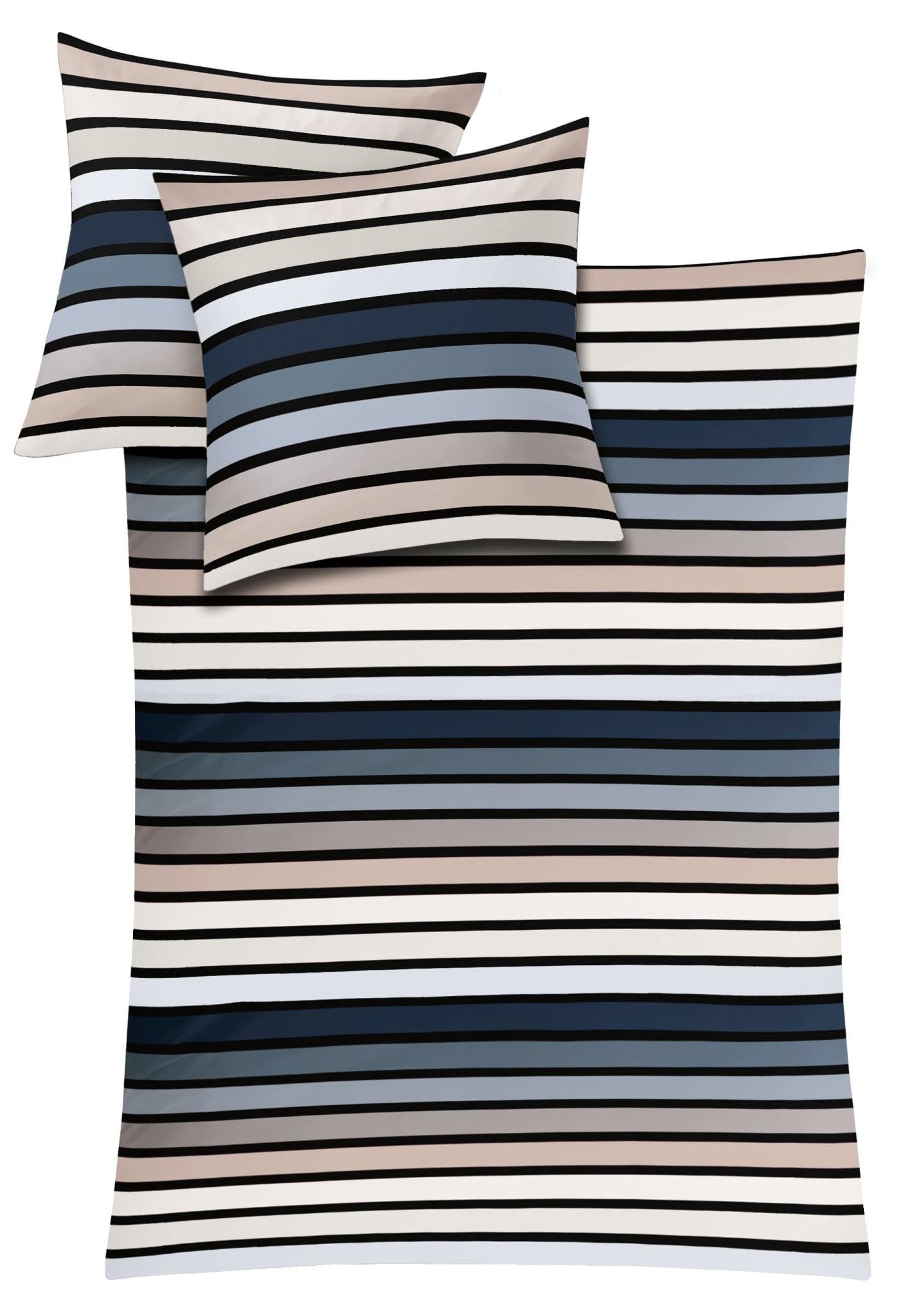 Kleine Wolke "Rimini” Bedding Duvet Cover Set, mako satin, taupe, 135 x 200 cm