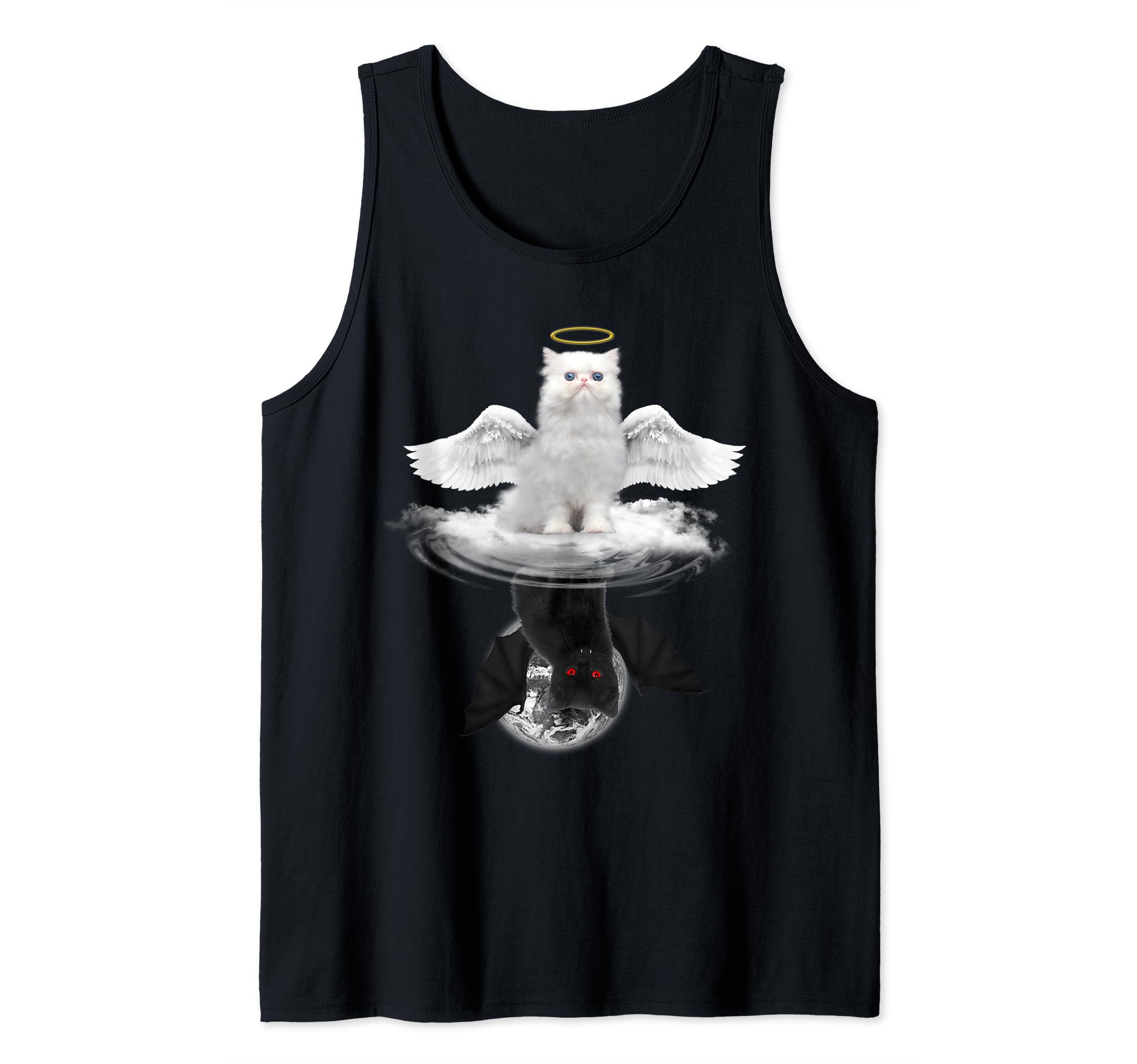 Angel Cat And Devil Cat Funny Kitty Kitten Cats Lovers Tank Top
