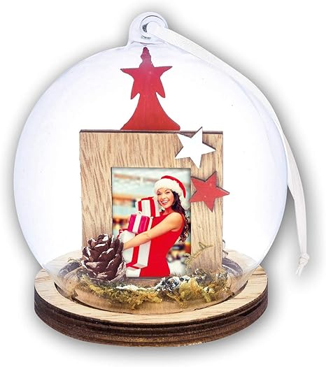 Zep Srl Alesund Boule De Noël En Bois Rouge Blanc Naturel