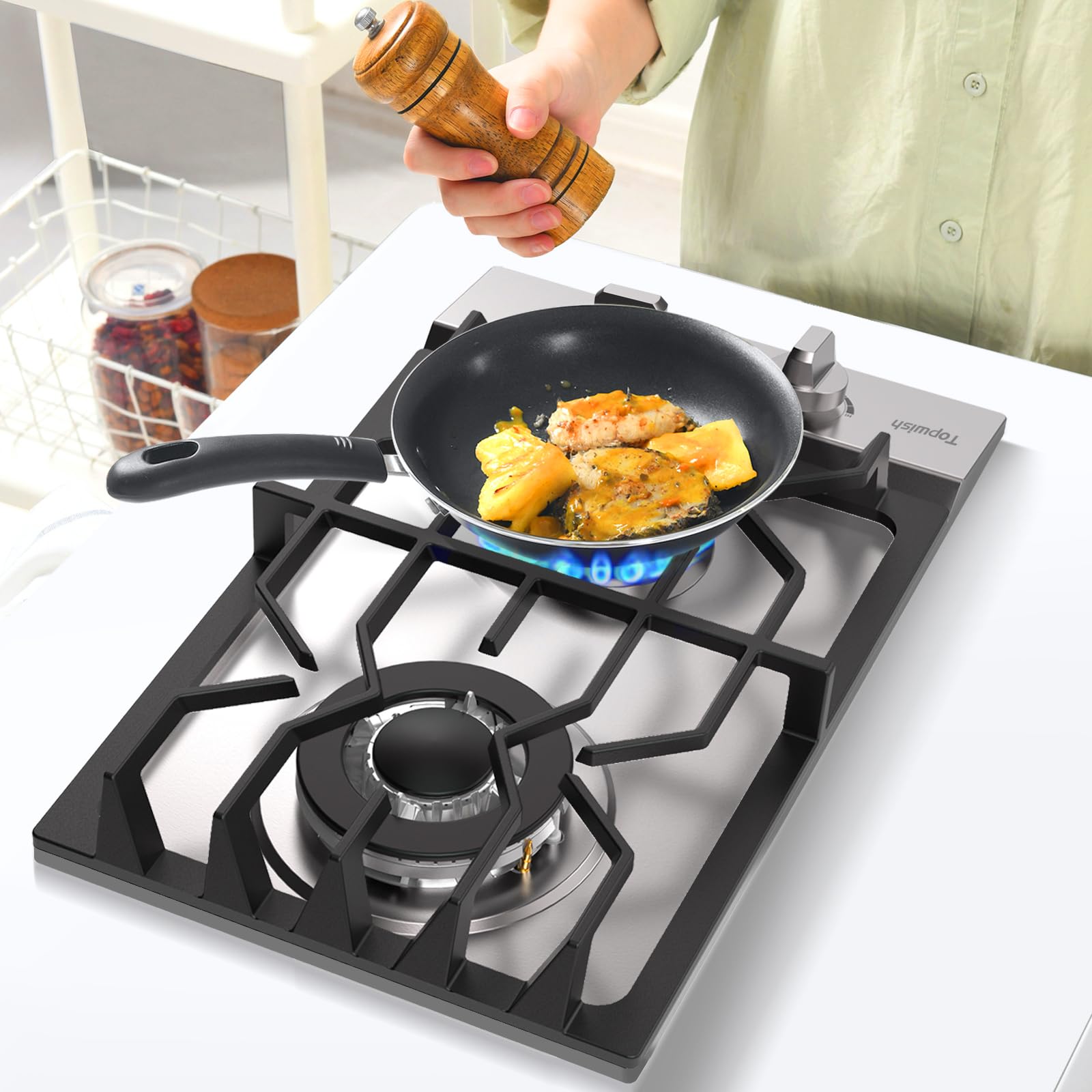 2 Burner Propane Gas Cooktop, 12