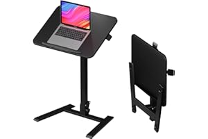 alawooder Mobile Folding Desk 25 Inch - No Assembly Sit-Stand Desk,Height Adjustable Rolling Laptop Desk, Space-Saving Portable Desk with Wheels for Home Office Craft & Study, Black
