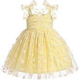 ODASDO Baby Girls Birthday Party Dress Toddler Kids Bowknot Spaghetti Straps Tulle Tutu Princess Dress Pageant Holiday