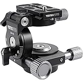 VERTECFOTO Geared Tripod Head ¦ Provide Smooth Fine Tune & Quick Coarse on Pan&Tilt, Wobble Free; Perfect Choice for a Camera
