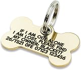 Engraving Studios Deeply Engraved Reinforced Solid Brass Dog Tag 43x25mm view 1