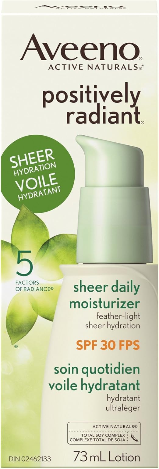aveeno positively radiant sheer daily face moisturizer spf 30