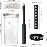 Eidoct Sourdough Starter Jar Kit 730ml with Aluminum Lid & Accessories view 2