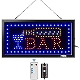 LED Open Sign,Business Bar Sign Advertisement Board Electric Display Sign,With Remote Control&Timing Function,2 Lighting Modes Flashing & Steady, for Bar,Business, Walls, Window, Shop, Hotel