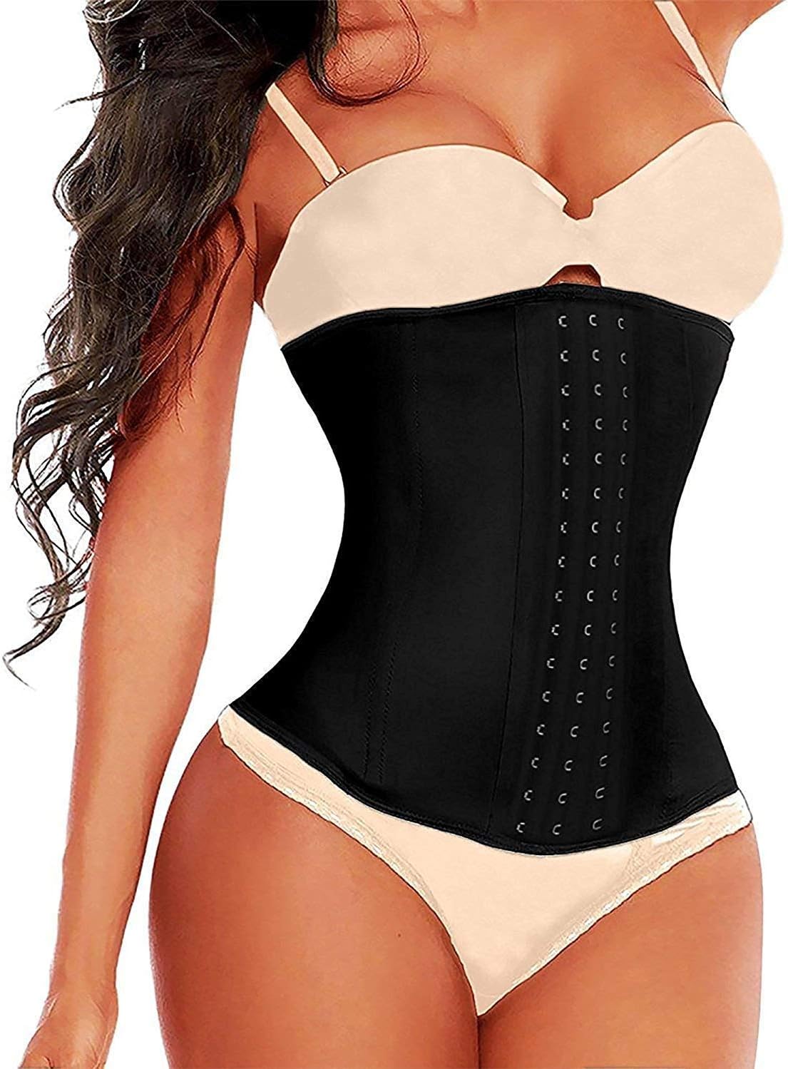SHAPERX Womens Long Torso Waist Trainer Corsets Latex Waist Cincher Body Shaper Sports Girdle