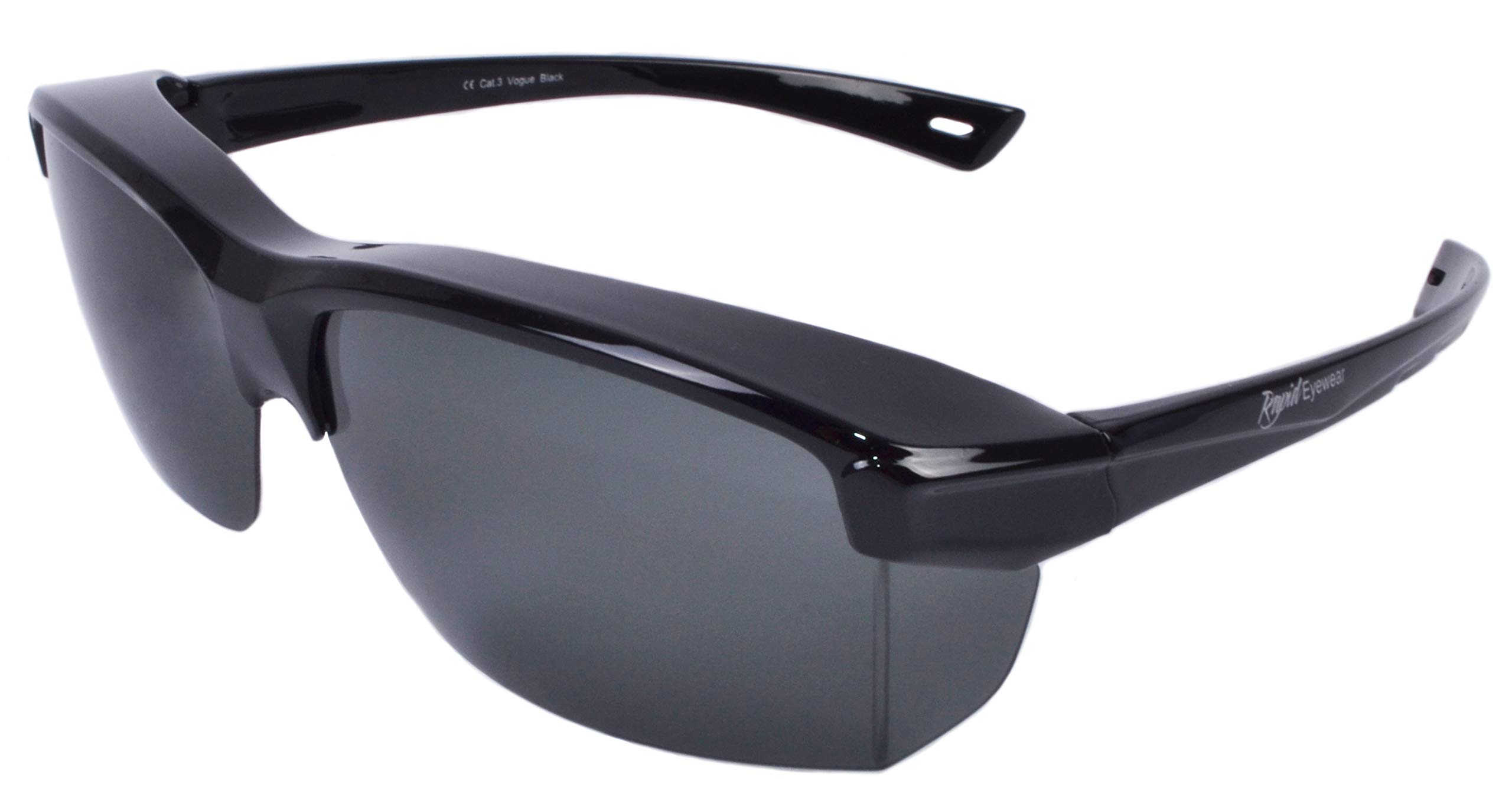 Rapid Eyewear Over Glasses Sunglasses For Men: Polarised uv400: UK Product: Fit Over Glasses up to 140mm Wide for Driving, Fishing & Cycling Sports. Mens & Womens. OTG - Specs. Black