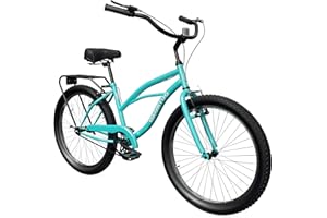 Betterland Beach Cruiser Bike, 24/26 inch Commuter Bicycle for Adult Men and Women, Comfortable City Bikes with Rear Rack or Basket