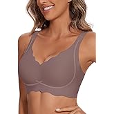 MOEOZLLO Wireless Bras for Women No Underwire Seamless Bralettes with Support Womens Bras Comfort Full Coverage T Shirt Bra
