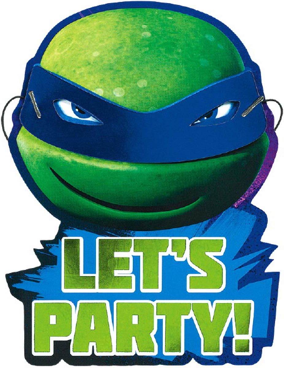 Amscan 494124 Teenage Mutant Ninja Turtles Invitations Party Supply 32 ct. Multicolor