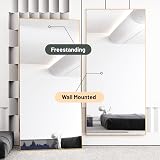 Beauty4U Full Length Mirror 180x80cm Gold Aluminum Frame Free Standing view 5