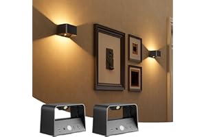 NIORSUN Motion Sensor Wall Light,Black Battery Operated Wall Sconce with Remote, 3CCT Dimmable Rechargeable Wall Sconce,Wirel
