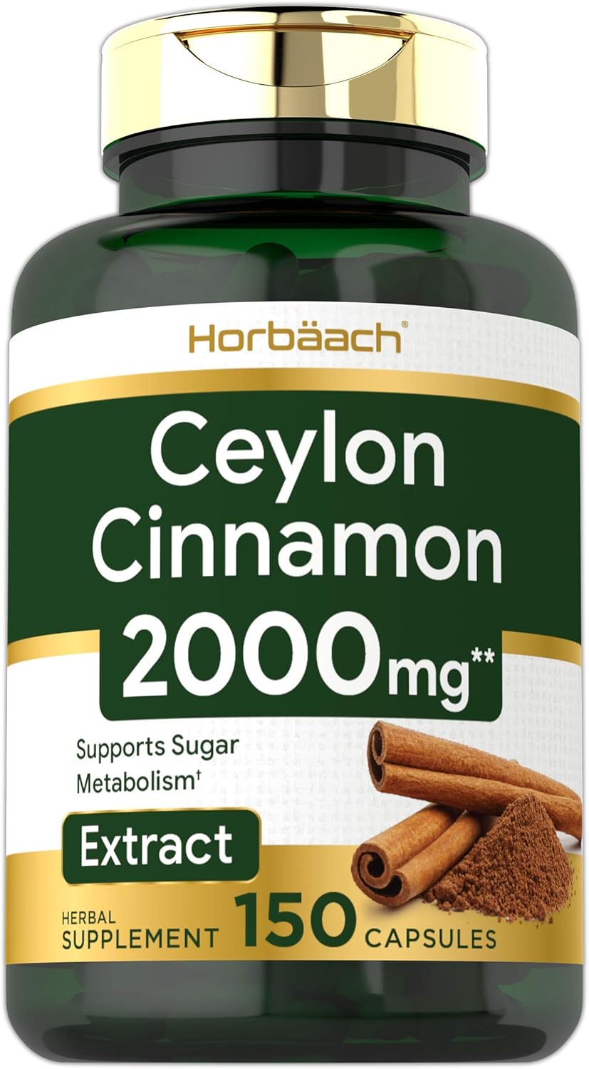 Ceylon Cinnamon Capsules | 2000 mg | 150 Count | Non-GMO & Gluten Free Pills | by Horbaach