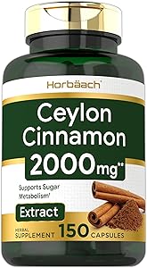 Ceylon Cinnamon Capsules | 2000 mg | 150 Count | Non-GMO & Gluten Free Pills | by Horbaach