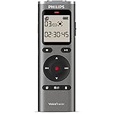 Philips DVT1170 VoiceTracer, Audio Recorder, 8GB, Micro SD Card Slot, 360&deg; Microphone for Excellent Sound