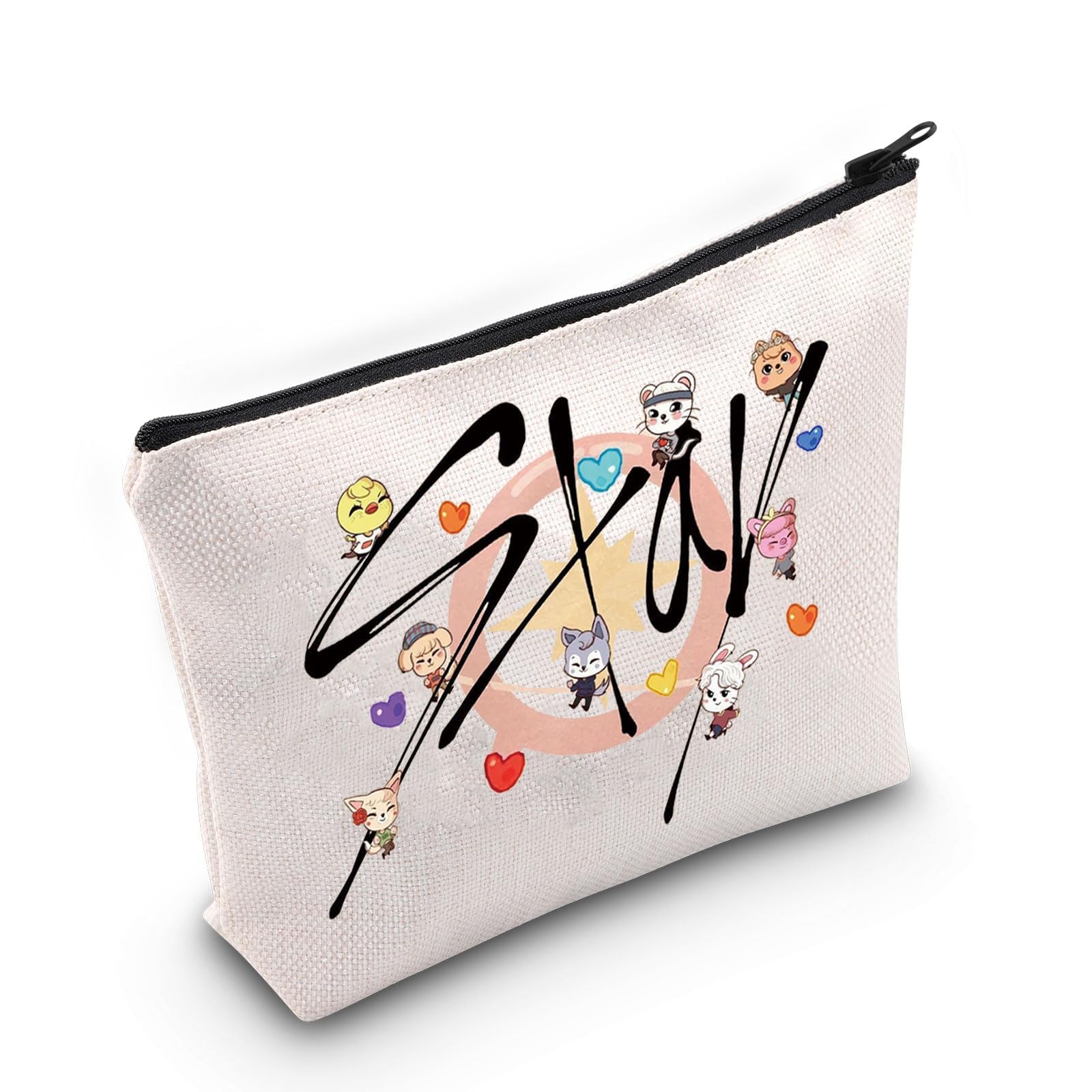 MYSOMY Stay Fandom Makeup Bag SKZ K-POP Boy Group Gift SKZ Fans Makeup Bag Gift SKZ Character Cosmetic Bag K-POP Fans Gift K-POP Music Lover Merch (Stay Bag2)