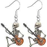 Unique Halloween Earring for Women,Scary Skeleton Earring for Adults,Cute Halloween Gifts for Women,Skull Dangle Earrings for Mom/Daughter/Teacher