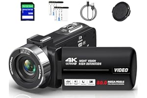 4K Video Camera Camcorder Ultra 80MP Vlogging Camera for YouTube 18X Digital Zoom Camcorder Recorder 3.0" LCD Touch Screen IR