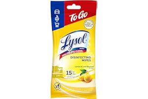 Lysol Disinfectant Handi-Pack Wipes, Multi-Surface Antibacterial Cleaning Wipes, For Disinfecting and Cleaning, Travel Size, Lemon and Lime Blossom, 15 Wipes