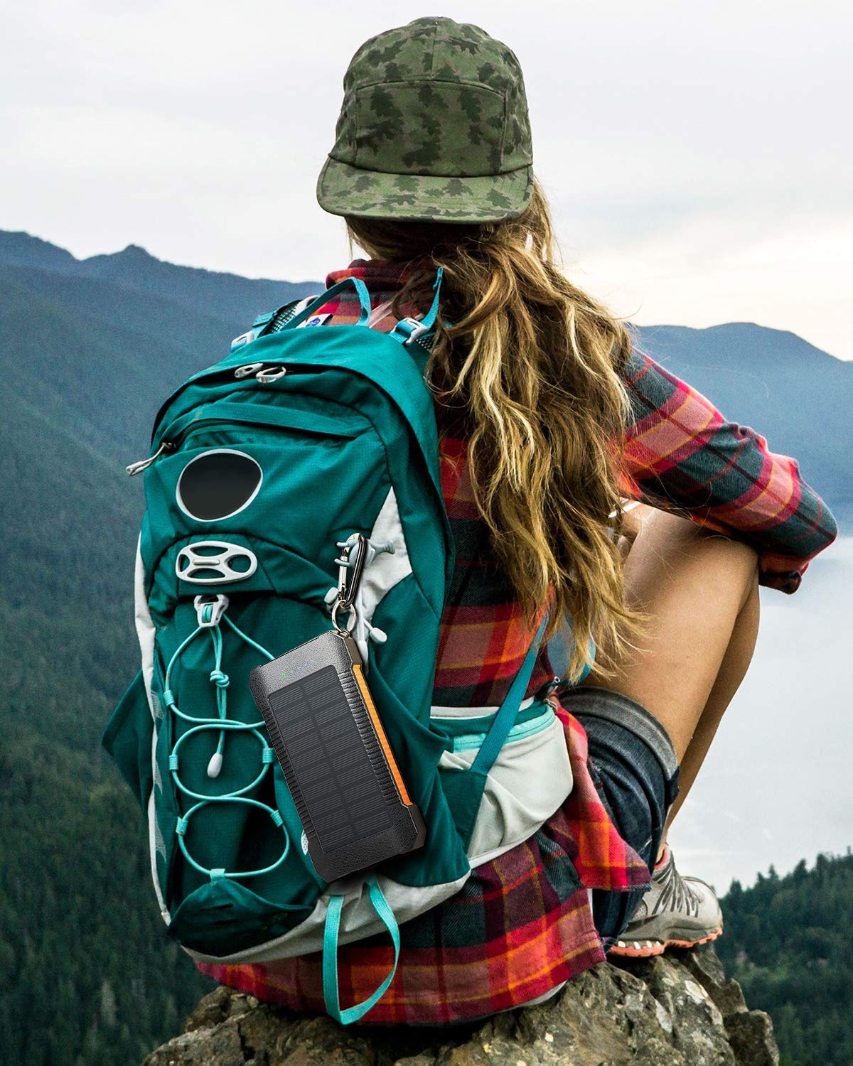 Solar Power Bank,Solar Charger 22000mAh Fast Charging Portable Phone Charger with Solar LED Light Android 3A+Type-C 3A Waterproof Dustproof Anti-Shock Cellphone Charger Large Capacity External Battery