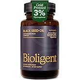 BIOLIGENT Black Seed Oil Capsules, Cold-Pressed with Thymoquin, Plant-Based Wellness for Digestion, Energy & Daily Balance, Non-GMO, Gluten Free, 30 Capsules, 30 Day Supply
