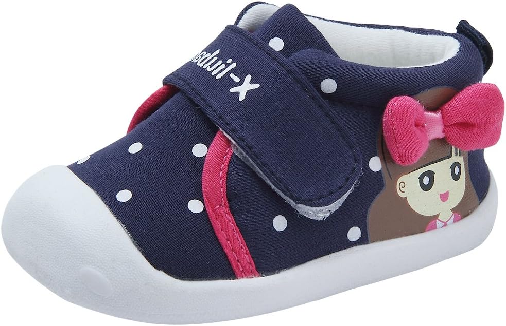 Kuner Baby Girls Boys Cotton Breathable Rubber Sole Non-Slip Sneakers First Walkers Shoes
