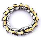 BAVIPOWER Viking Dragon Stainless Steel Bracelet Ouroboros Gothic Vintage Style Gift For Boyfriend Brother Father