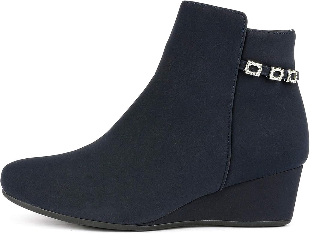 low wedge ankle boots