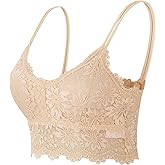 Maiclaice Women Lace Bralettes Padded Soft No Underwire Bra