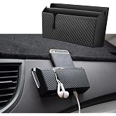 HAOBO Universal Car Storage Box, Car Storage Box for Mobile Phone, Multifunctional Auto Dashboard Pocket Organizer, Interior Accessories Carbon Fiber Car Pocket Organizer for Phone Key Pen Coin