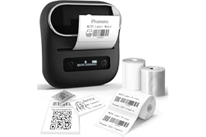 Phomemo M220 Label Makers, Bluetooth Label Printer, 3.14 Inch Portable Thermal Label Maker Machine for Barcode, Labeling, Org