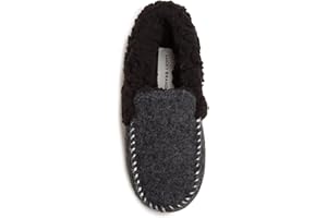 Lucky Brand Boy's Faux Wool A-line House Shoes for Kids, Memory Foam Slippers